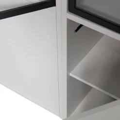 Wohnen Esszimmer-Vitrinen|Vitrinen*Vitrinenschrank in Hellgrau und Schwarz - Arno