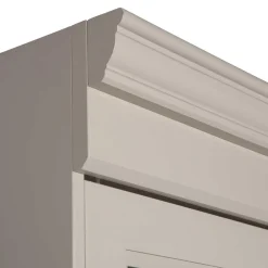 Wohnen Esszimmer-Vitrinen*Vitrinenschrank in Hellgrau mit Braun - Floressa