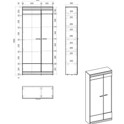 Wohnen Vitrinen|Wohnzimmer-Vitrinen*Vitrinenschrank in Hellgrau & Zinneiche NB - Lioscas