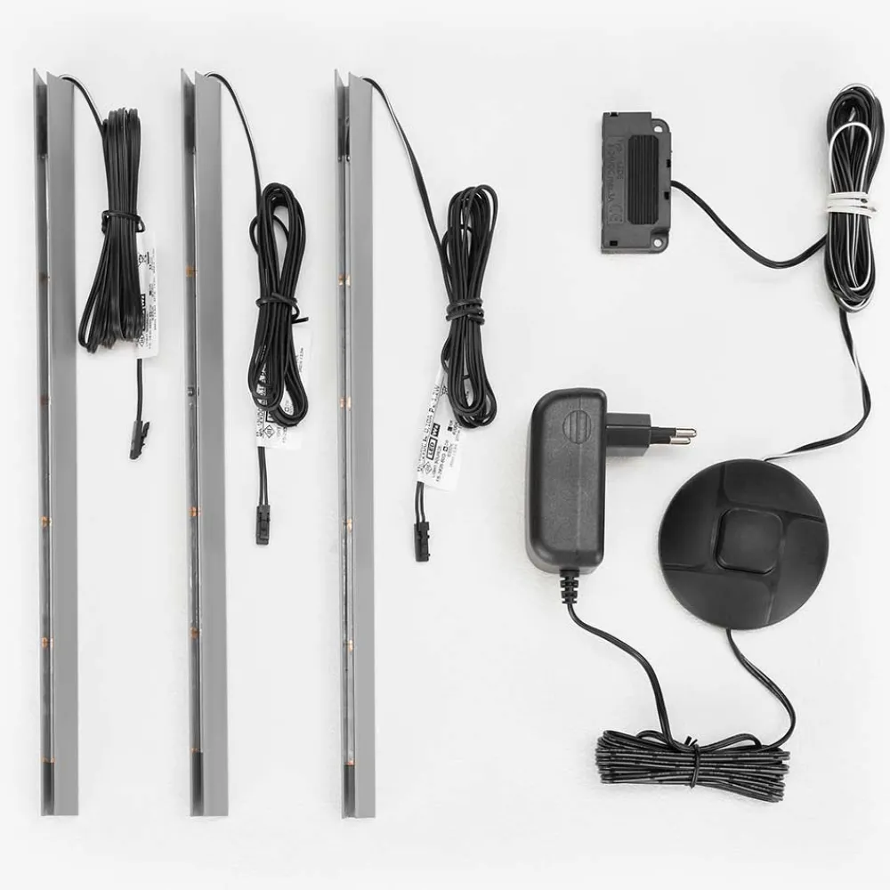 Wohnen Vitrinen|Wohnzimmer-Vitrinen*Vitrinenschrank in Hellgrau & Zinneiche NB - Lioscas