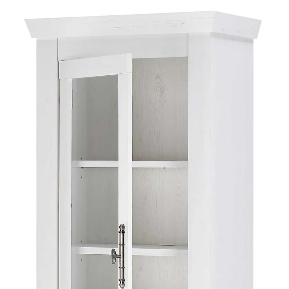 Wohnen Vitrinenschrank in Holzoptik Pinie weiß - Liancos