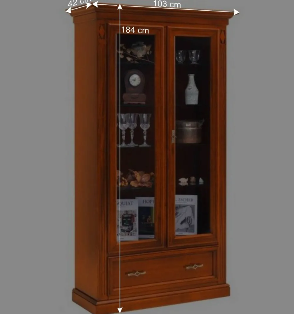 Wohnen Vitrinenschrank in Kirschbaumfarben - Manukau