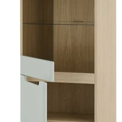 Wohnen Vitrinenschrank in Mintgrün und Eiche - Armina