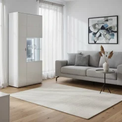 Wohnen Vitrinenschrank in Weiß & Anthrazit - Hazime