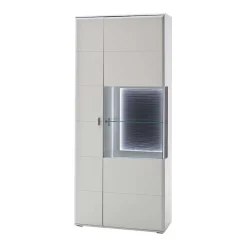 Wohnen Vitrinenschrank in Weiß & Anthrazit - Hazime