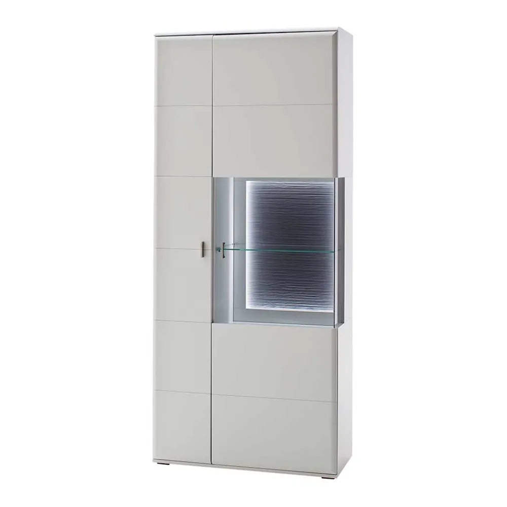 Wohnen Vitrinenschrank in Weiß & Anthrazit - Hazime