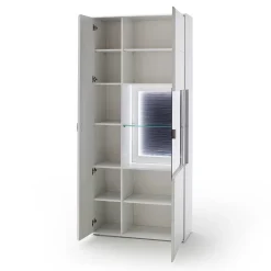 Wohnen Vitrinenschrank in Weiß & Anthrazit - Hazime