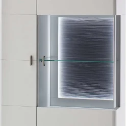 Wohnen Vitrinenschrank in Weiß & Anthrazit - Hazime