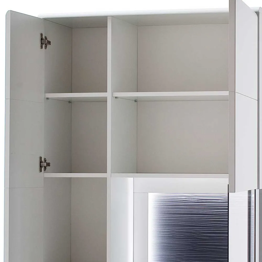 Wohnen Vitrinenschrank in Weiß & Anthrazit - Hazime