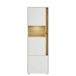 Wohnen Vitrinenschrank in Weiß & Wildeiche Dekor - Nonessia