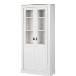 Wohnen Vitrinenschrank in Weiß mit Grau - Lucasario