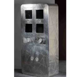 Wohnen Designermöbel|Esszimmer-Vitrinen*Vitrinenschrank Pilot in Alufarben