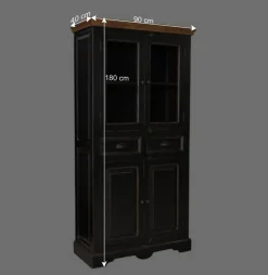 Wohnen Esszimmer-Vitrinen*Vitrinenschrank Sentiments in Schwarz