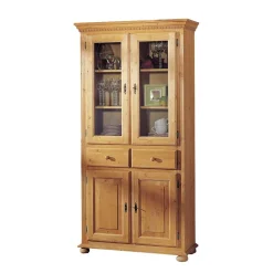 Wohnen Vitrinenschrank Trenoro aus Fichte Massivholz