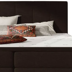 Wohnen Jugendbetten*Vollausgestattetes Polsterbett in Dunkelbraun - Tabara