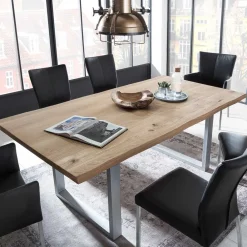 Wohnen Massivholzmöbel|Küchentische*Waldkanten Esstisch aus Wildeiche massiv - Clasina