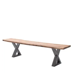 Wohnen Küchenbänke|Esszimmerbänke*Waldkanten Esstischbank in Akazie Natur - Clarina