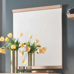 Wohnen Spiegel|Flurspiegel*Wand Flur Spiegel in Eiche Bianco - Arkadiuz