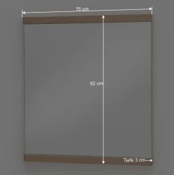 Wohnen Spiegel|Flurspiegel*Wand Flur Spiegel in Eiche Bianco - Arkadiuz