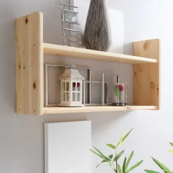 Wohnen Wand Kiefernholz Regal mit 2 Böden - Aco