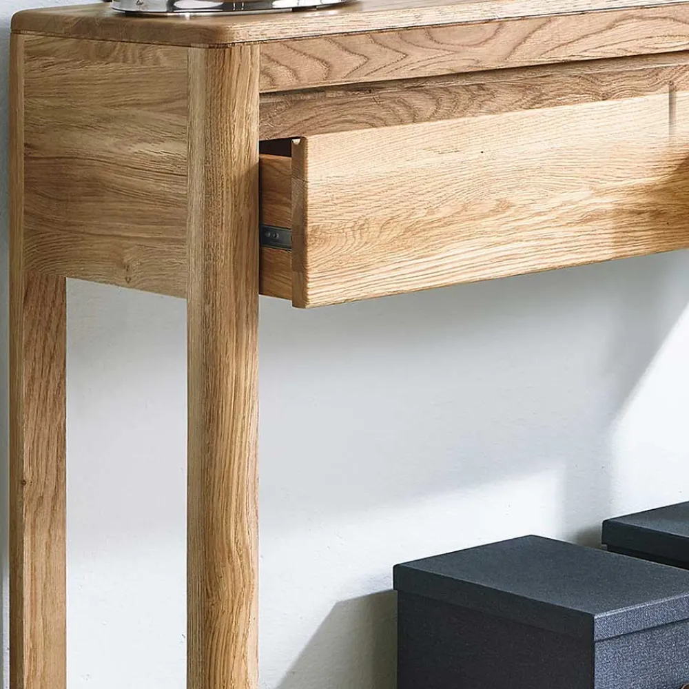 Wohnen Wand Konsolentisch Uvinessa aus Wildeiche massiv geölt