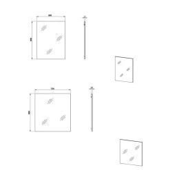 Wohnen Glasmöbel|Spiegel*Wand Spiegel in Wildeiche Optik - Esdrusca