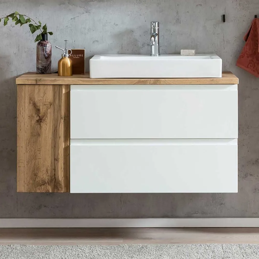 Wohnen Waschtisch|Waschbeckenunterschränke*Wand Waschbeckenschrank mit Aufsatzbecken - Eight