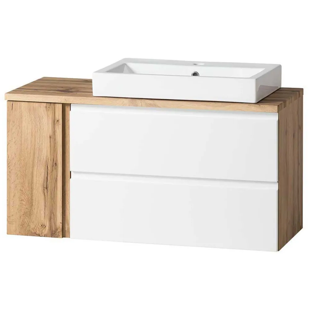 Wohnen Waschtisch|Waschbeckenunterschränke*Wand Waschbeckenschrank mit Aufsatzbecken - Eight