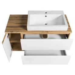 Wohnen Waschtisch|Waschbeckenunterschränke*Wand Waschbeckenschrank mit Aufsatzbecken - Eight