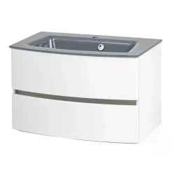 Wohnen Waschtisch|Waschbeckenunterschränke*Wand Waschtisch in Weiß - Mesciria