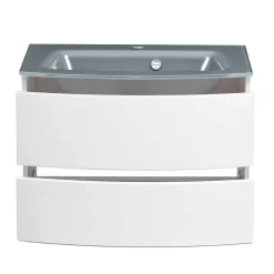 Wohnen Waschtisch|Waschbeckenunterschränke*Wand Waschtisch in Weiß - Mesciria