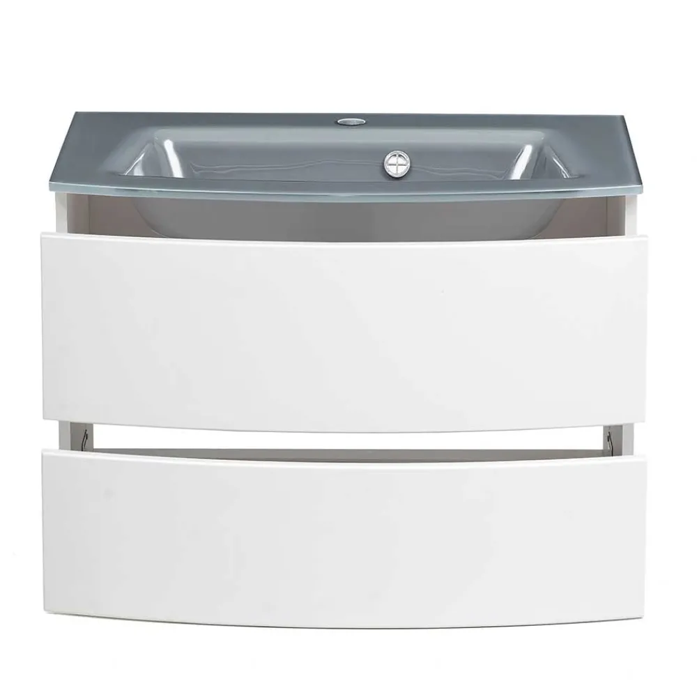 Wohnen Waschtisch|Waschbeckenunterschränke*Wand Waschtisch in Weiß - Mesciria