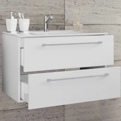 Wohnen Wand Waschtisch-Konsole in Weiß - Ipsum