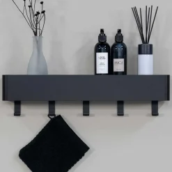 Wohnen Wandablage mit Haken in Schwarz - Straits