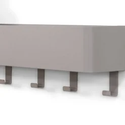 Wohnen Wandablage mit Hakenleiste in Taupe - Suennas