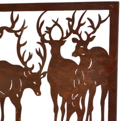Wohnen Wandbild Hirsch Silhouetten Rost Look - Chadey