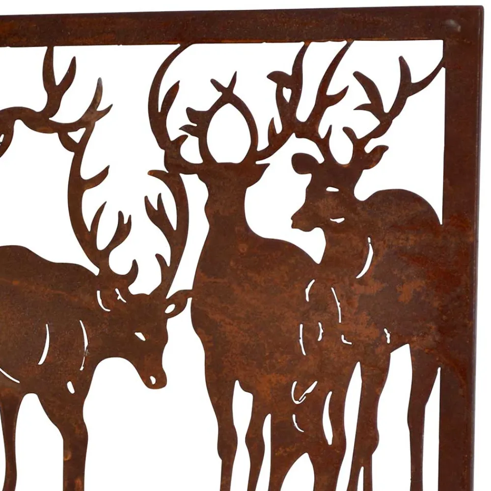 Wohnen Wandbild Hirsch Silhouetten Rost Look - Chadey
