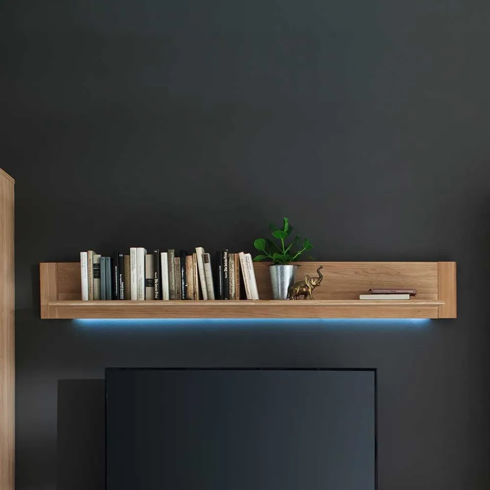 Wohnen Esszimmerregale|Regale*Wandboard in 180cm Breite Pontros mit Eiche Bianco Furnier