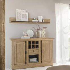 Wohnen Wandboard in Eiche Gold Holzoptik - Hengas