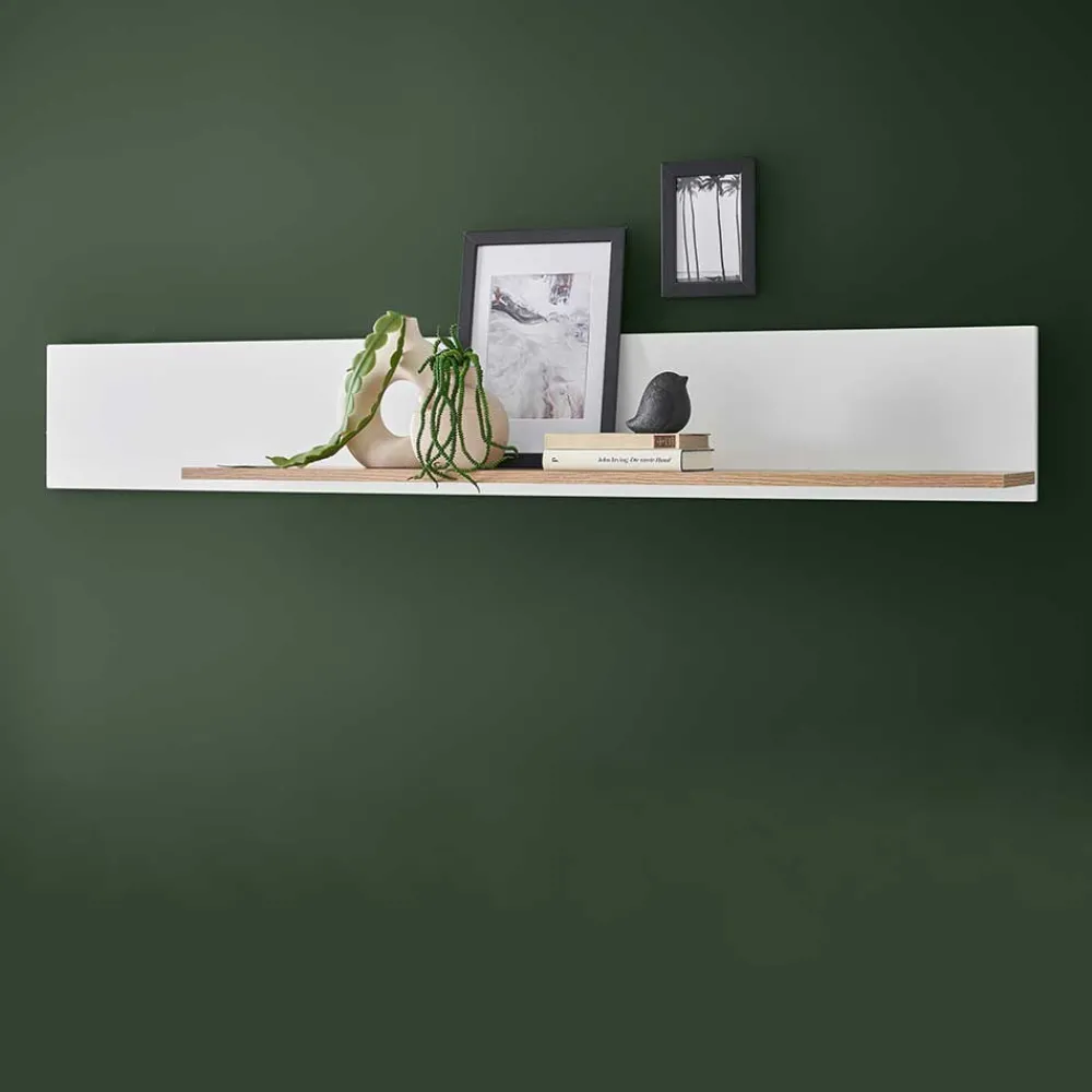 Wohnen Wandboard in Mattweiß und Wildeiche - Nenaloro