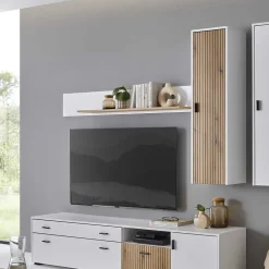 Wohnen Wandboard in Mattweiß und Wildeiche - Nenaloro