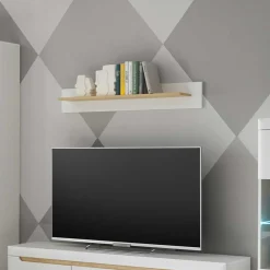 Wohnen Wandboard in Weiß und Eiche - Ginko