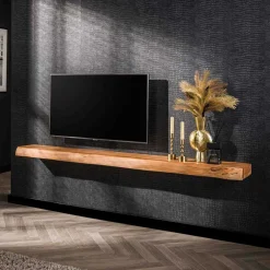 Wohnen Loft Möbel|Industrial Möbel*Wandboard mit Baumkante aus Akazie - Casaniano