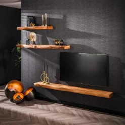 Wohnen Loft Möbel|Industrial Möbel*Wandboard mit Baumkante aus Akazie - Casaniano