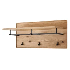 Wohnen Garderoben|Garderoben*Wandgarderobe aus Asteiche Massivholz und Metall - Zonga
