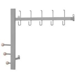 Wohnen Wandgarderobe aus Metall in Alufarben - Kasrinco