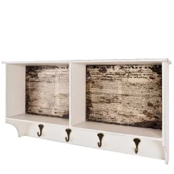 Wohnen Wandgarderobe Ginnos in Weiß Braun