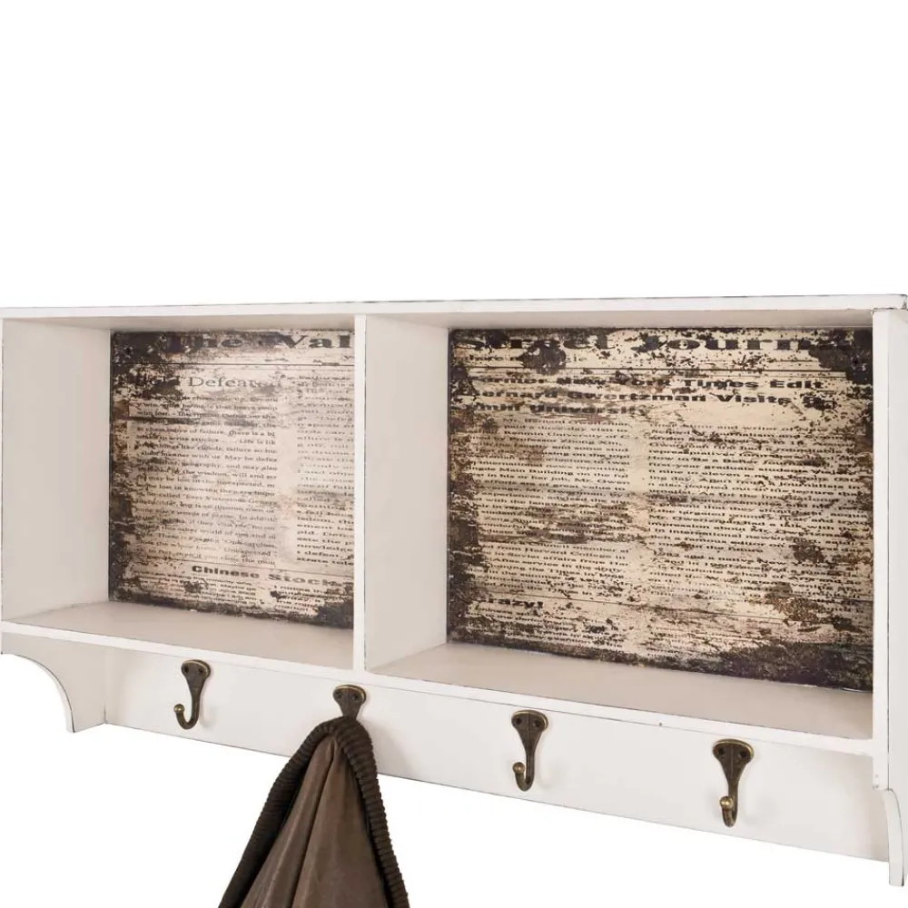 Wohnen Wandgarderobe Ginnos in Weiß Braun