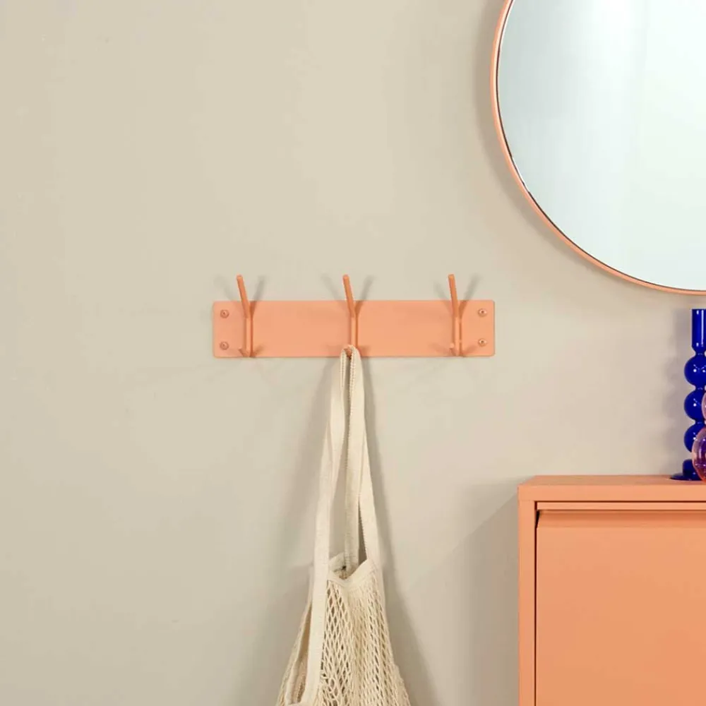 Wohnen Wandgarderobe pulverbeschichtet in Terracotta - Harras