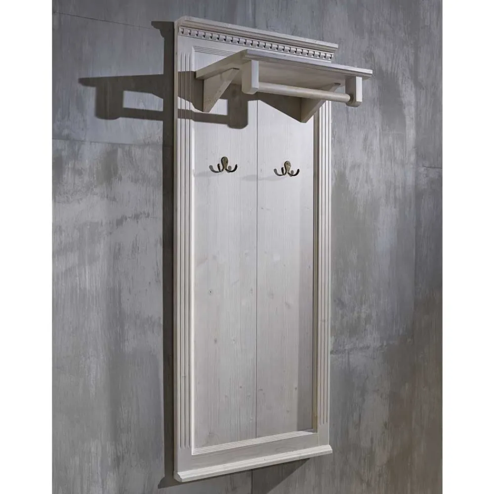 Wohnen Vintage Möbel*Wandgarderobe Vranoria in Hellgrau